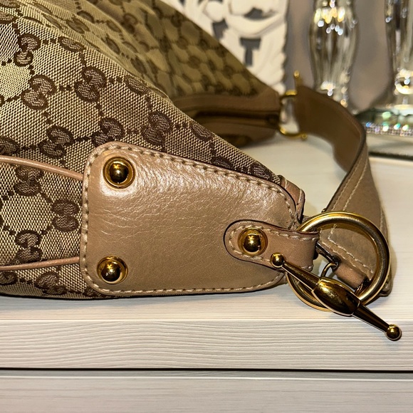 Gucci Large Jockey Canvas Hobo in Beige (cream/tan) - Picture 4 of 14